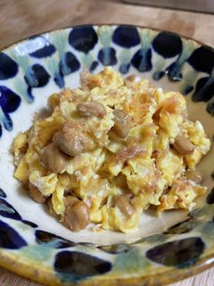 朝のたんぱく質!納豆の炒り卵-レシピのメイン写真