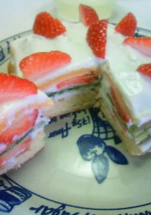 ホットケーキの素で三色ケーキ♪-レシピのメイン写真