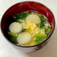 ほうれん草 お麩 かきたま味噌汁^^