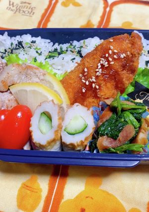 時短お弁当盛り付け記録　ポークステーキ-レシピのメイン写真