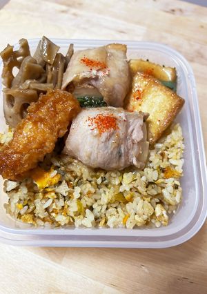 高菜チャーハン☆厚揚げの豚バラ巻き弁当-レシピのメイン写真