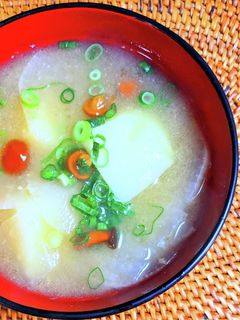 なめこと大根・じゃがいもの味噌汁-レシピのメイン写真