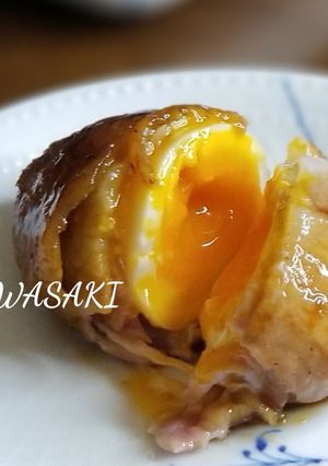 綺麗になれちゃう『半熟卵の豚肉巻き』-レシピのメイン写真
