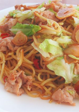 豚こま肉とキャベツの出汁にんにく焼きそば-レシピのメイン写真