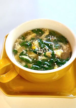 5分で作る！ねぎのふわふわ中華卵スープ-レシピのメイン写真