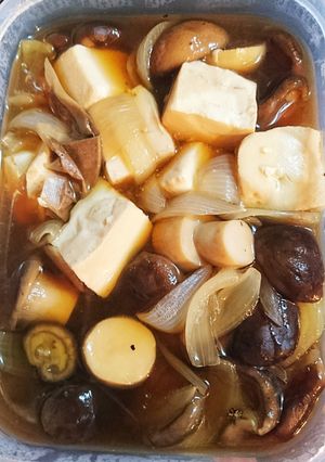 うちの定番煮物！茸と豆腐、玉ねぎです-レシピのメイン写真