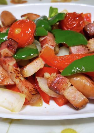 ベーコンと余った野菜炒め-レシピのメイン写真