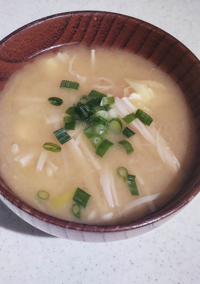 基本のき☆えのきと油揚げのお味噌汁-レシピのメイン写真