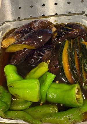 夏野菜の揚げ浸し　豚しゃぶ入り-レシピのメイン写真