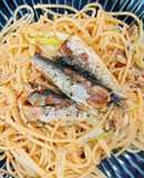 オイルサーディンとねぎのzenbパスタ