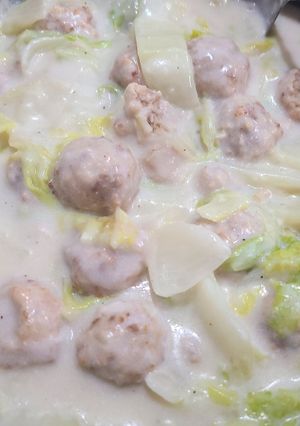 白菜と鶏団子の中華風クリーム煮-レシピのメイン写真