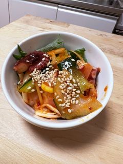 簡単☆おつまみ!!タコと胡瓜の甘辛キムチ-レシピのメイン写真