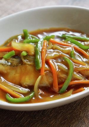 白身魚のカレー風味彩り野菜あんかけ-レシピのメイン写真