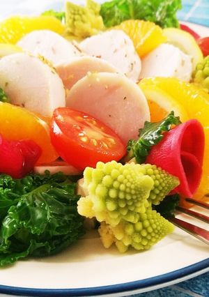 プチヴェールとサラダチキンのパワーサラダ-レシピのメイン写真