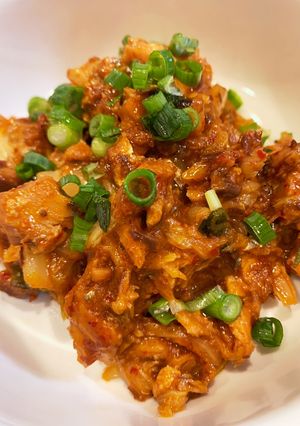 食べやすい！鯖味噌煮缶のキムチ炒め-レシピのメイン写真