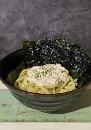 5分で作れる韓国海苔とツナマヨのうどん-レシピのメイン写真
