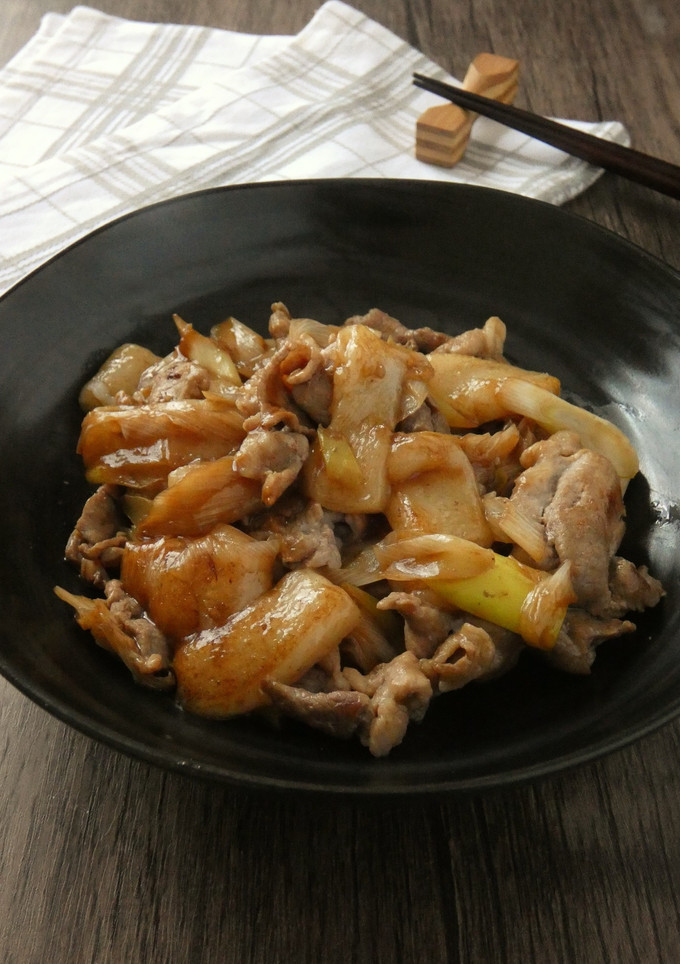 豚肉と餅のオイスターソース炒め-レシピのメイン写真