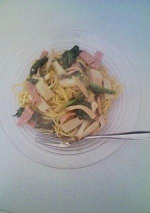 わさび菜ときのこのパスタ-レシピのメイン写真