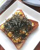 朝食にぴったり刻みのりと卵のマヨトースト
