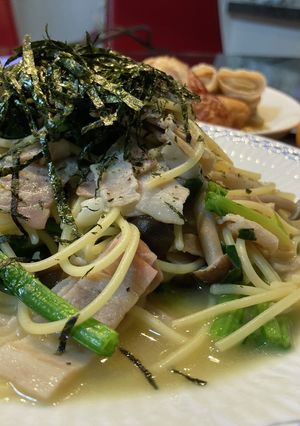 きのことほうれん草のバター醤油パスタ-レシピのメイン写真