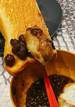 おしるこ（餅）塩バタートースト-レシピのメイン写真