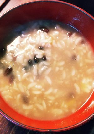レトルトご飯で作る小豆粥(お餅入り)-レシピのメイン写真
