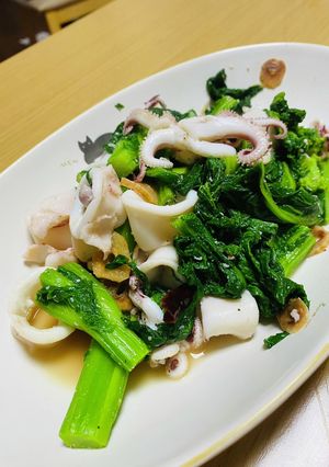 ヒイカとなばなのソテー-レシピのメイン写真