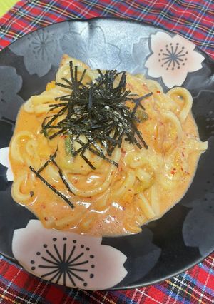 5分で！包丁要らず＊豆乳キムチーズうどん-レシピのメイン写真