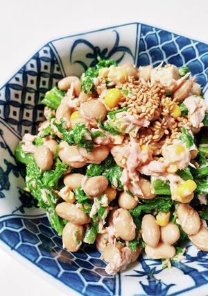わさび菜と大豆の簡単サラダ-レシピのメイン写真