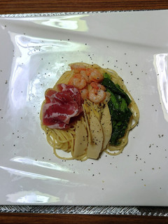 ヨウサマの減塩菜の花と筍・海老のパスタ-レシピのメイン写真