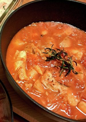 鱈のアラとじゃがいものトマト煮込み-レシピのメイン写真