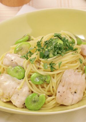 そら豆とささみのアーリオ・オーリオ-レシピのメイン写真