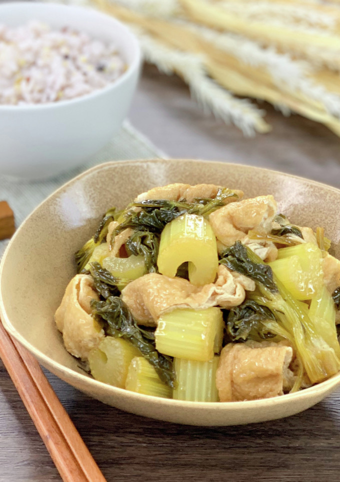 セロリと油揚げの炒め煮＊ご飯進む甘辛副菜-レシピのメイン写真