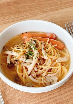 ワンパン和風スープパスタ-レシピのメイン写真