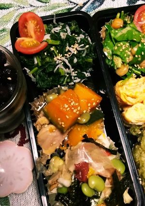 サラダほうれん草とサラダ豆のゴマドレ和え-レシピのメイン写真