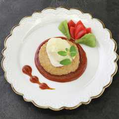 A picture of 牛肉のステーキ風～鶏肉のムースのせ～.