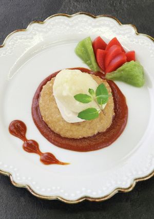 牛肉のステーキ風～鶏肉のムースのせ～-レシピのメイン写真