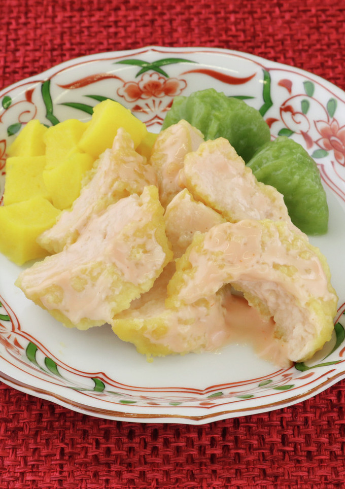 介護食　天ぷらを使った和風エビマヨ-レシピのメイン写真