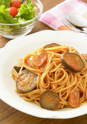 レンジで！ウインナーとナスのトマトパスタ-レシピのメイン写真