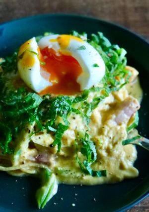 糖質制限！白だしの豆乳カルボナーラ-レシピのメイン写真