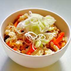 รูปของ 市販の鍋スープで炊き込みご飯