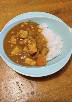 ささみのカレー　バナナ消費　りんご消費-レシピのメイン写真