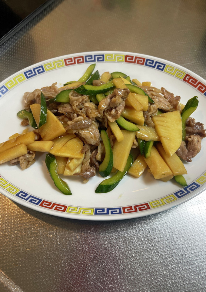 きゅうりたけのこ豚こま肉の中華炒め-レシピのメイン写真