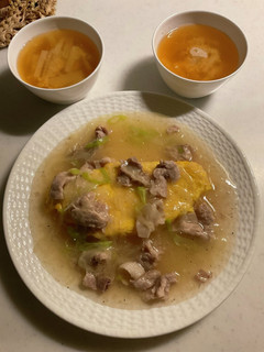 餡掛けオムレツ、味噌汁-レシピのメイン写真
