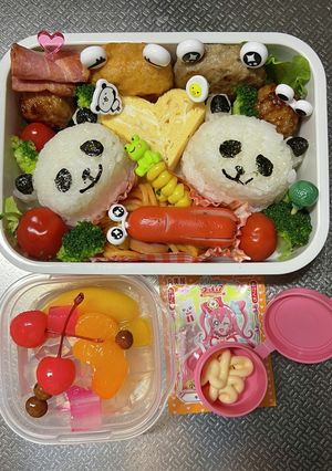 パンダのおにぎりのキャラ弁　型で簡単-レシピのメイン写真