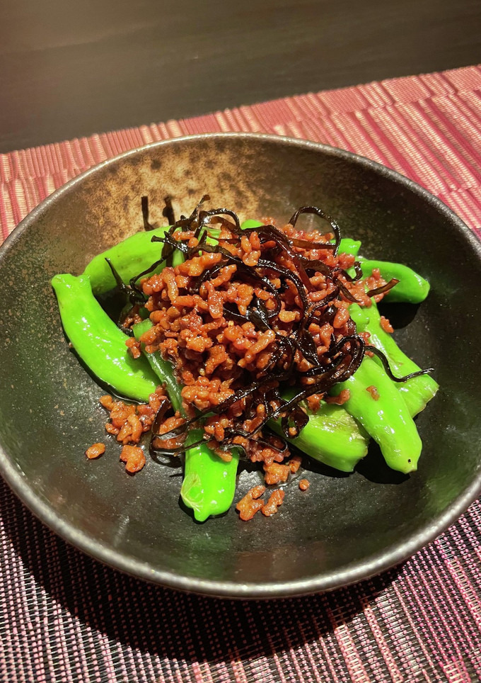 塩昆布で味付け簡単！ひき肉とししとう炒め-レシピのメイン写真