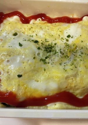 【ズボラ主婦】パスタソースオムライス弁当-レシピのメイン写真