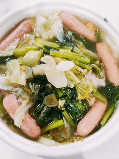 葉物野菜でニンニクごま油鍋-レシピのメイン写真