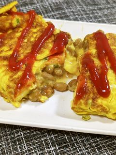 風味良い【Bistro納豆チーズオムレツ by mieuxkanon 【クックパッド