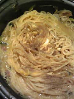 もつ鍋のしめ!カルボナーラ麺-レシピのメイン写真